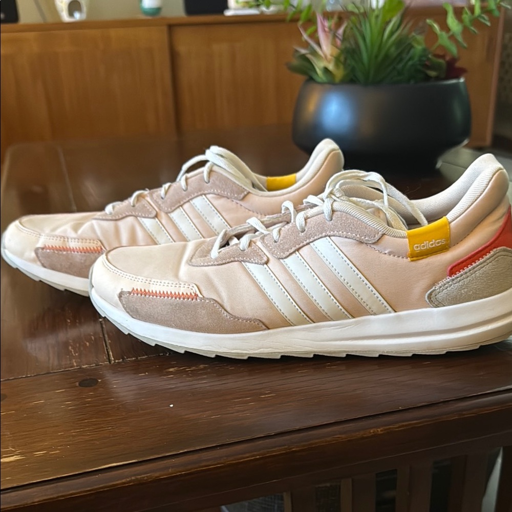 Adidas Pink and White Retro Sneakers